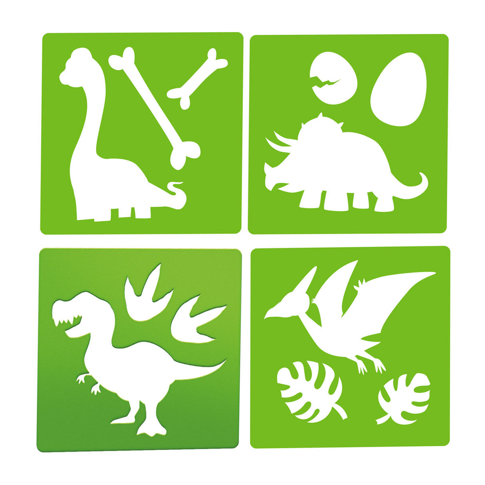 World of Dinosaurs fortovskalk dino med skabeloner, 10dlg.