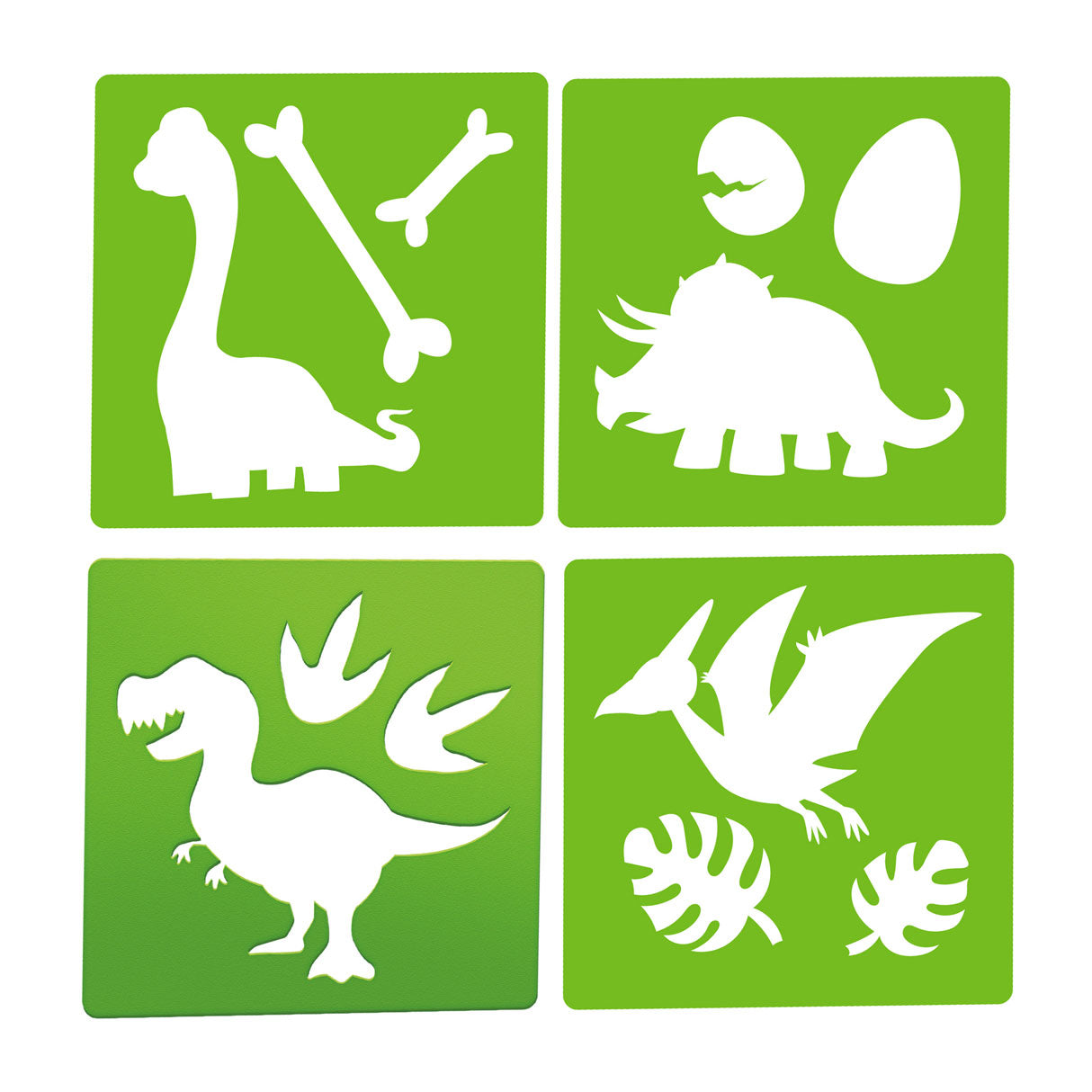 World of Dinosaurs fortovskalk dino med skabeloner, 10dlg.