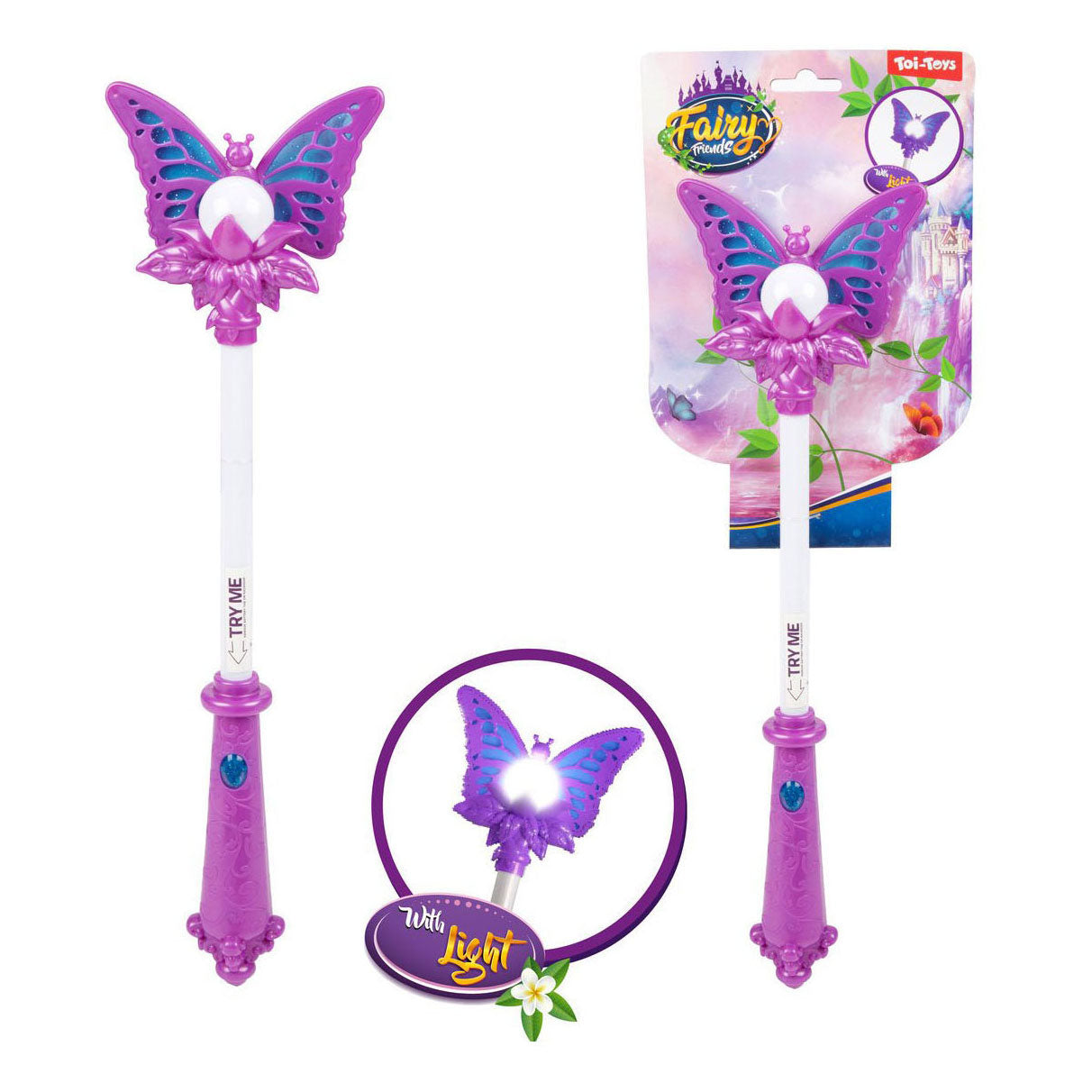 Toi-toys stebuklingos lazdelės perlas su šviesa