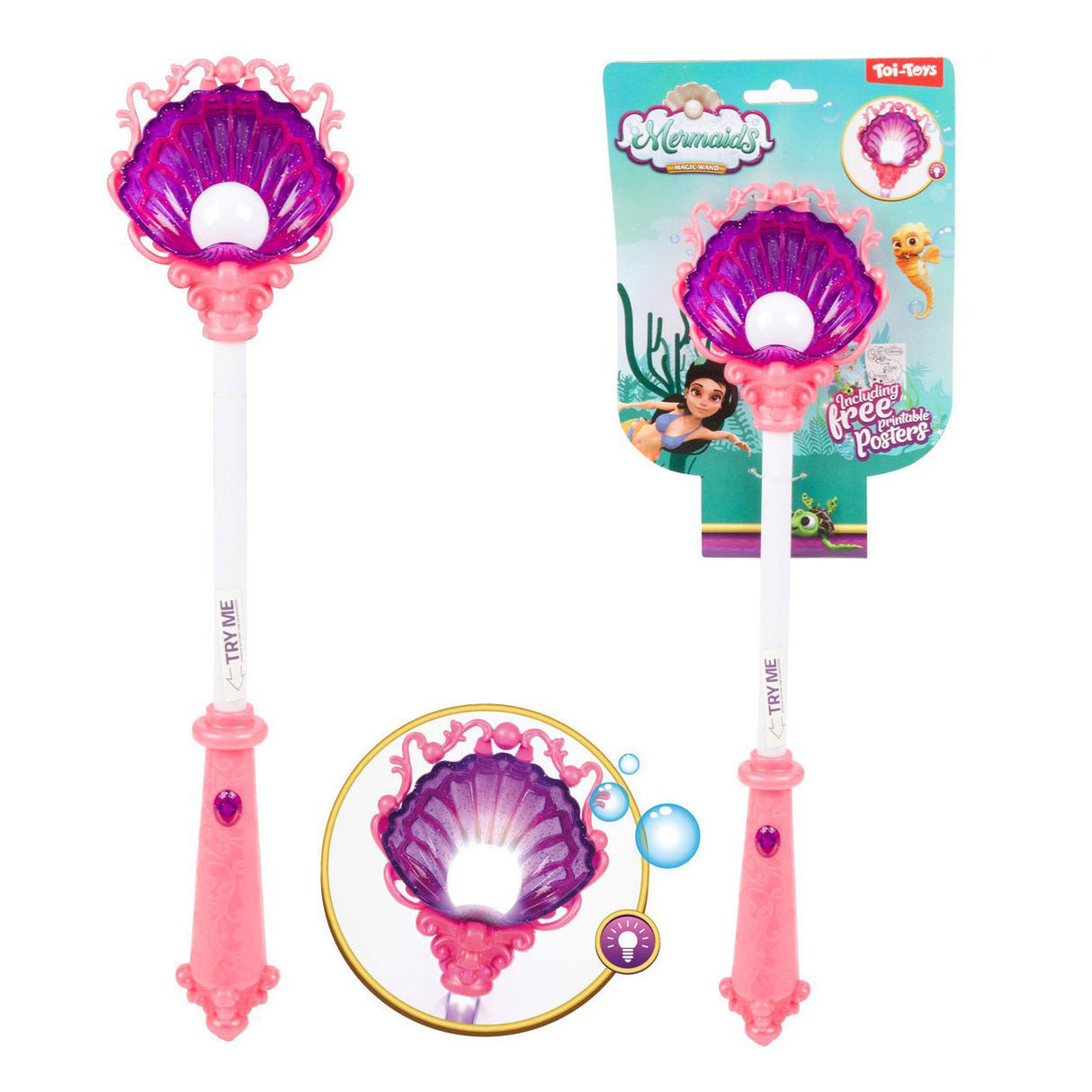 Toi-toys stebuklingos lazdelės perlas su šviesa