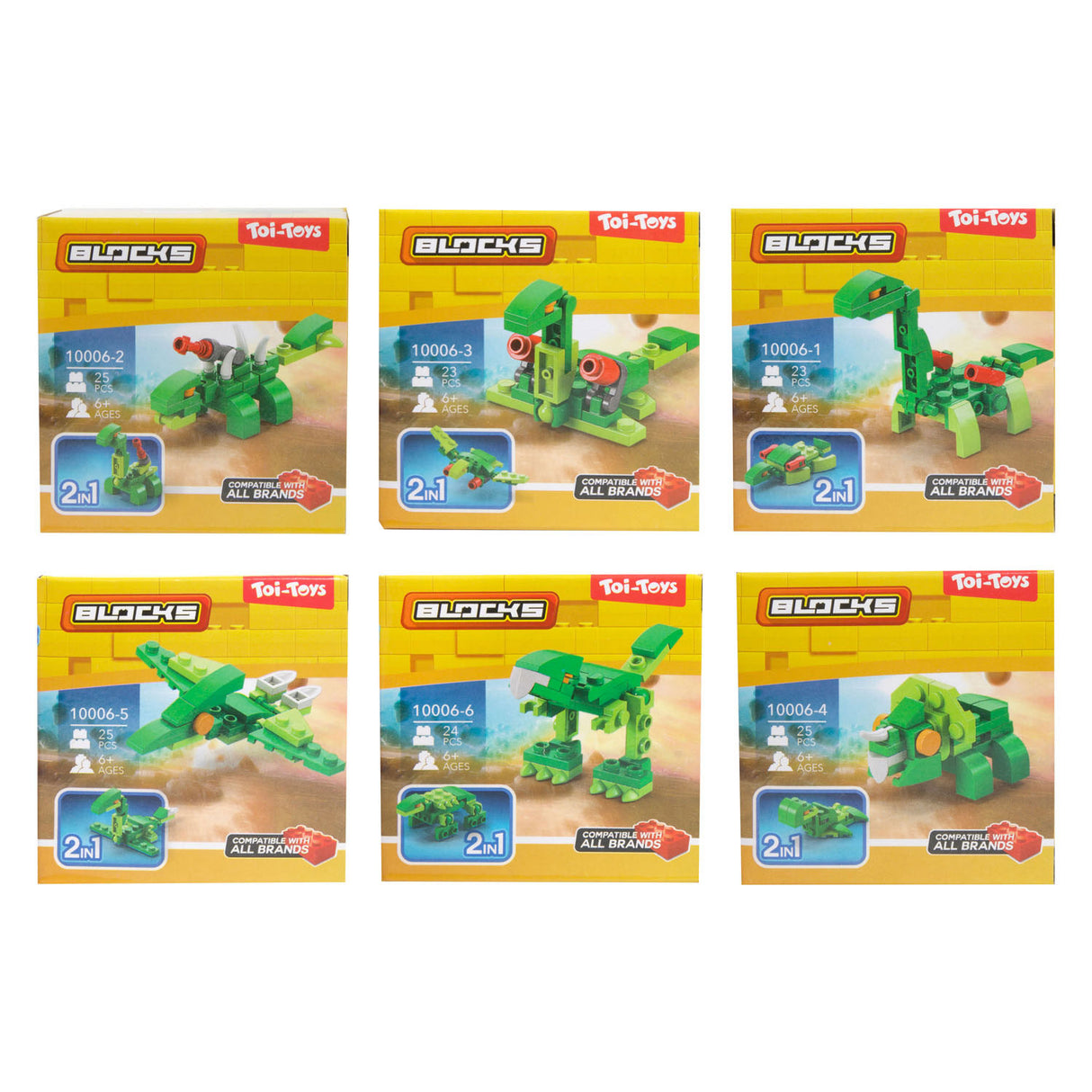 Toi-Toys Blöcke blockieren Steine Dino-Roboter