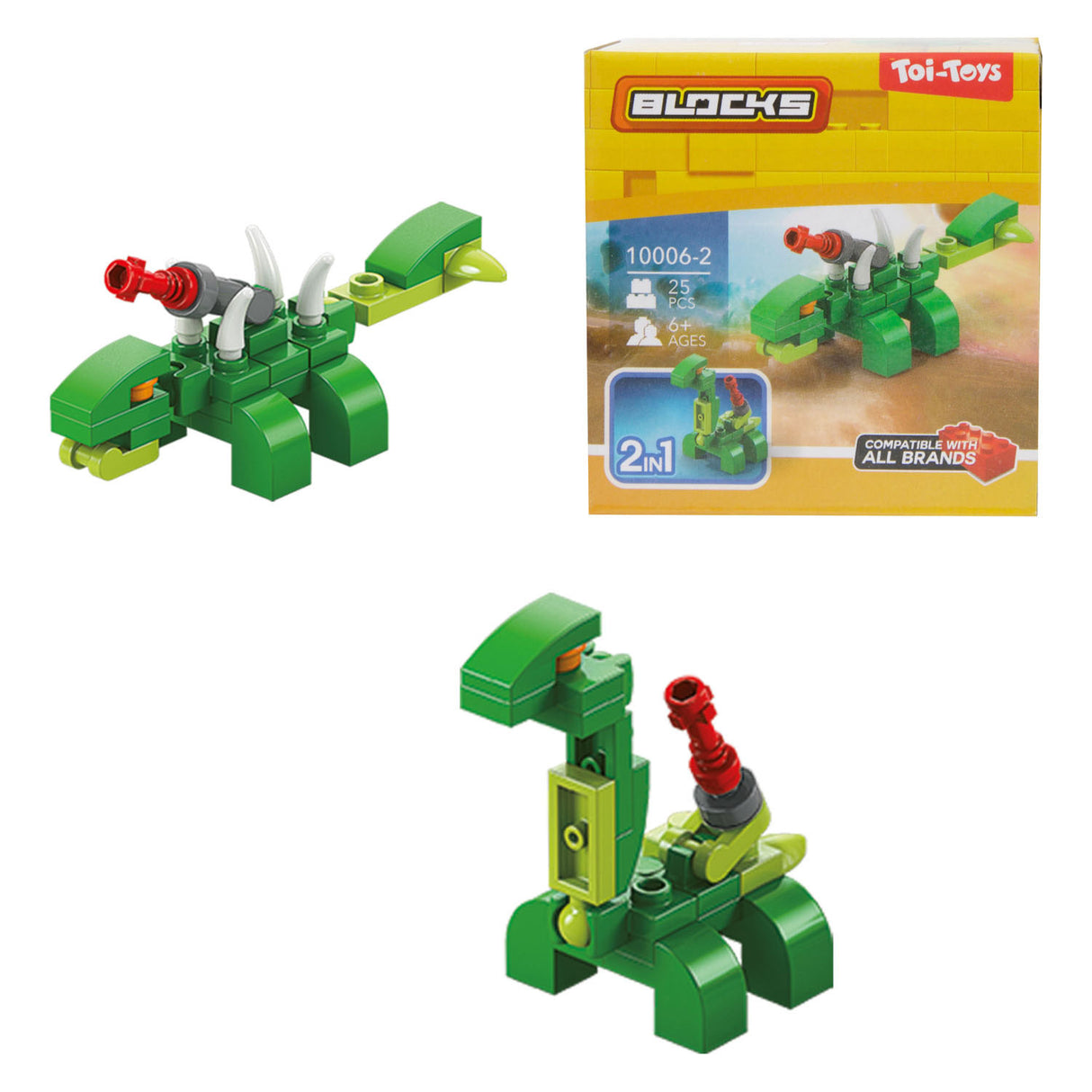 Toi-Toys Blöcke blockieren Steine Dino-Roboter