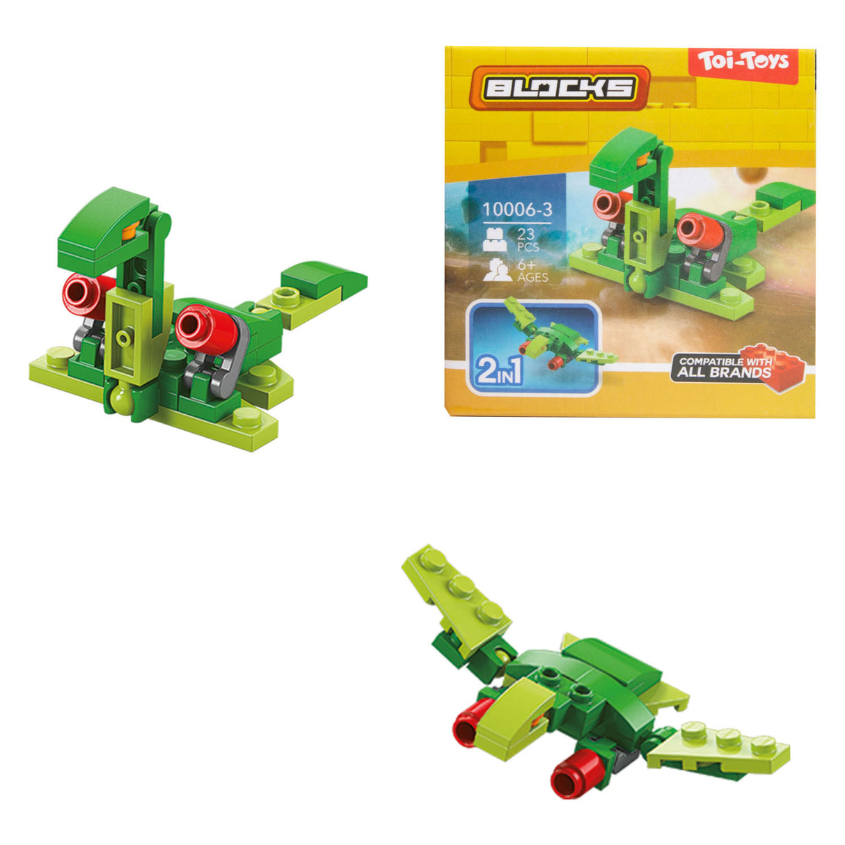 Toi-Toys Blöcke blockieren Steine Dino-Roboter