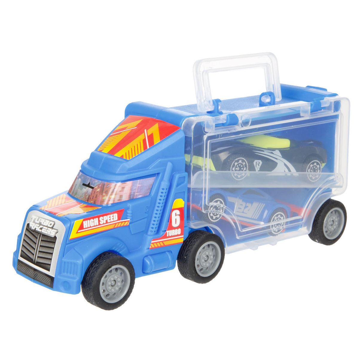 Toi-Toys Turbo Racers Truck con auto da corsa, 3DLG.