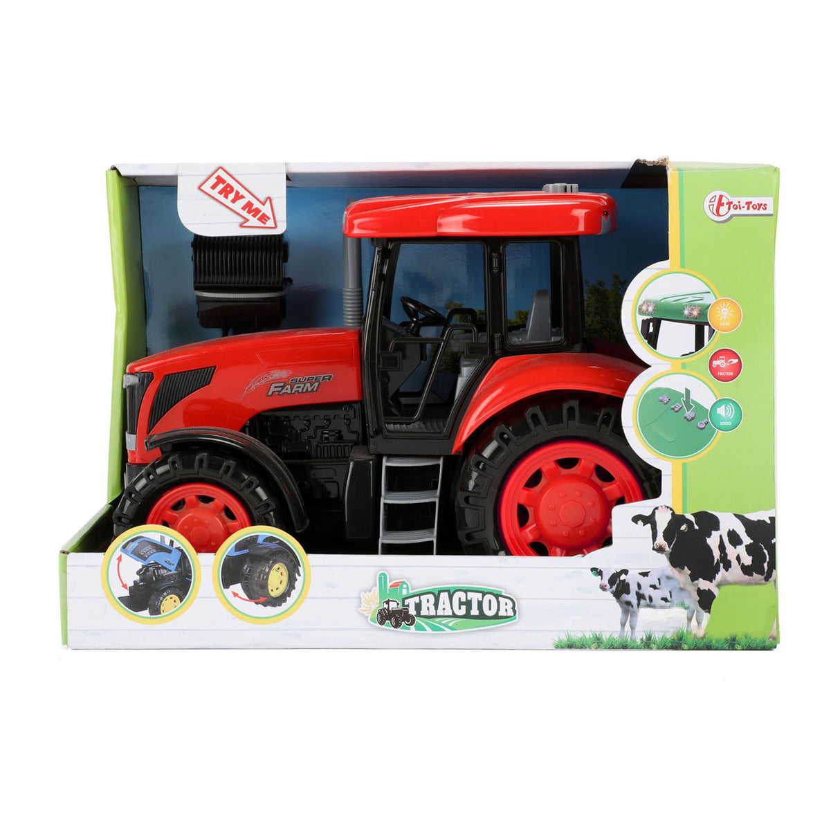 Toi-toys tractor large with light and sound red