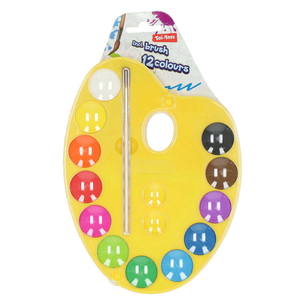 Schilderspalet 12 kleuren en kwast