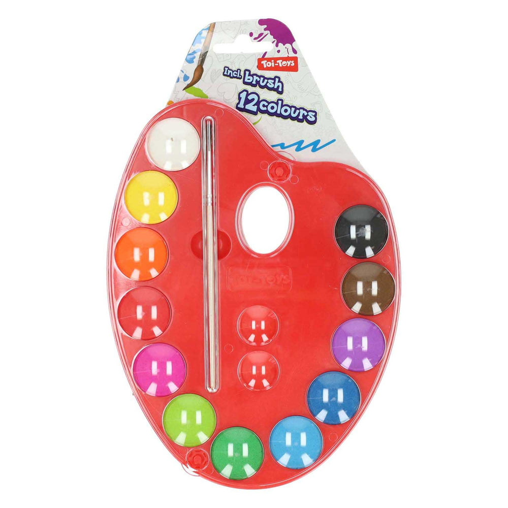 Schilderspalet 12 kleuren en kwast