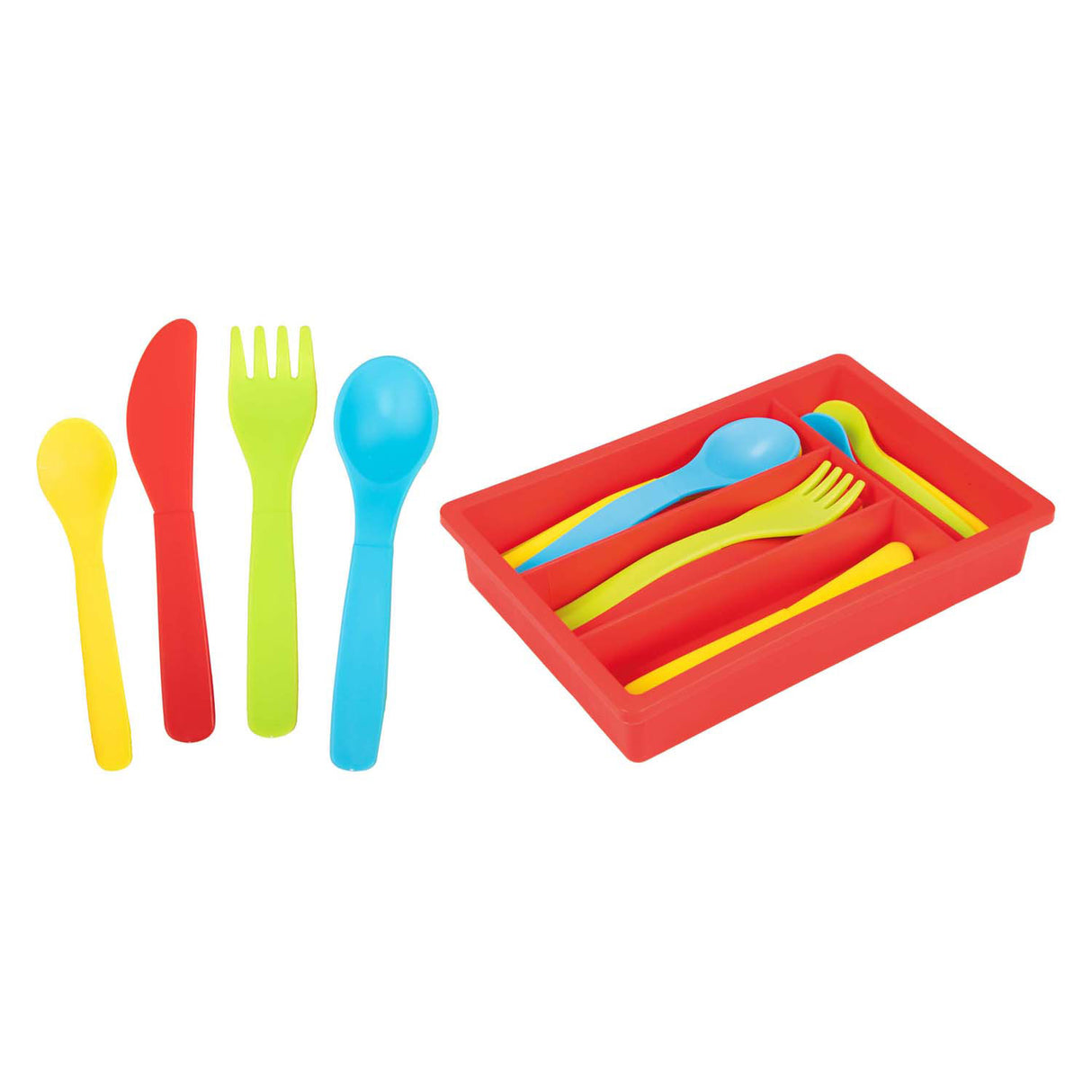 Toi-toys kotiruokailuvälinesarja tarjottimella, 16 kpl.