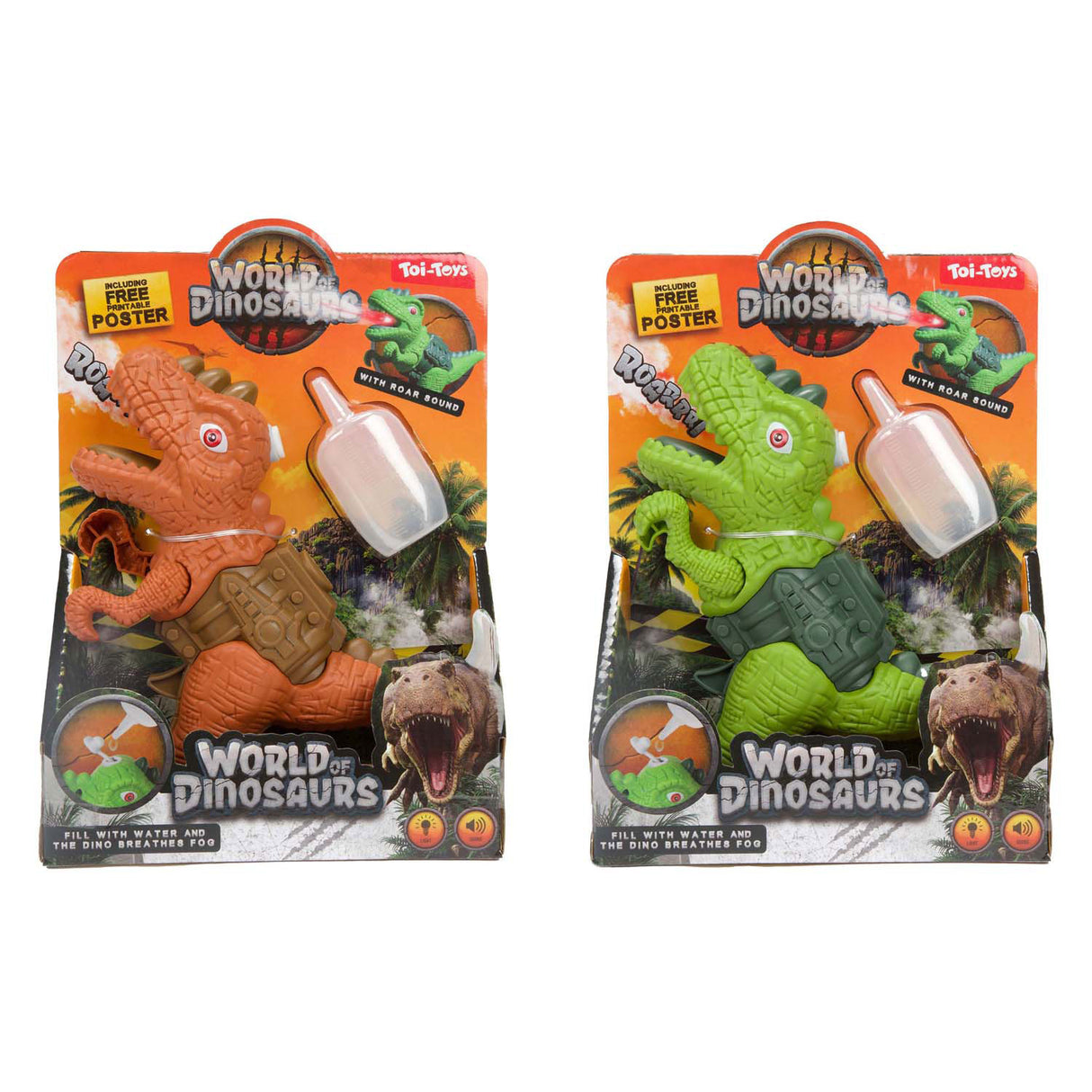 Świat dinozaurów - pistolet dinozaurów ze sprayem, światłem i dźwiękiem