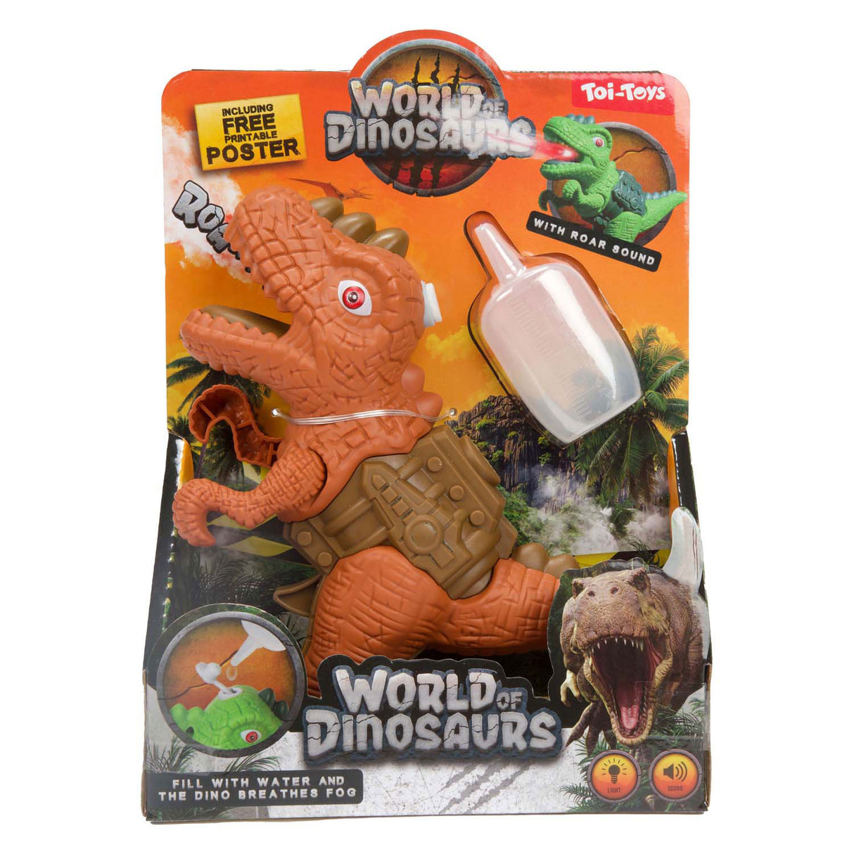 World of dinosaurs dino gun med spray och ljus och ljud