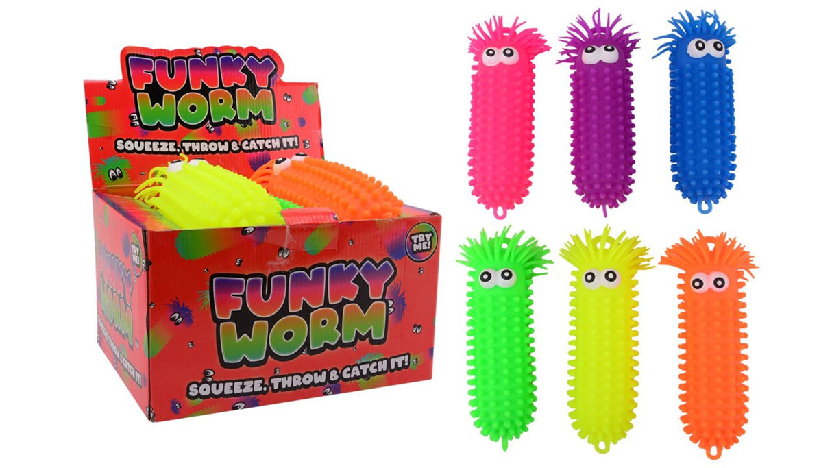Johntoy Fluffy Worm Large with Eyes, 28cm