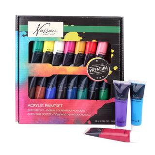 Nassau verf set 18 kleuren 36 ml nassau | 2 stuks