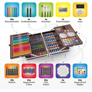 Nassau výtvarný maliar a farebný kufor luxusný 145 kusov