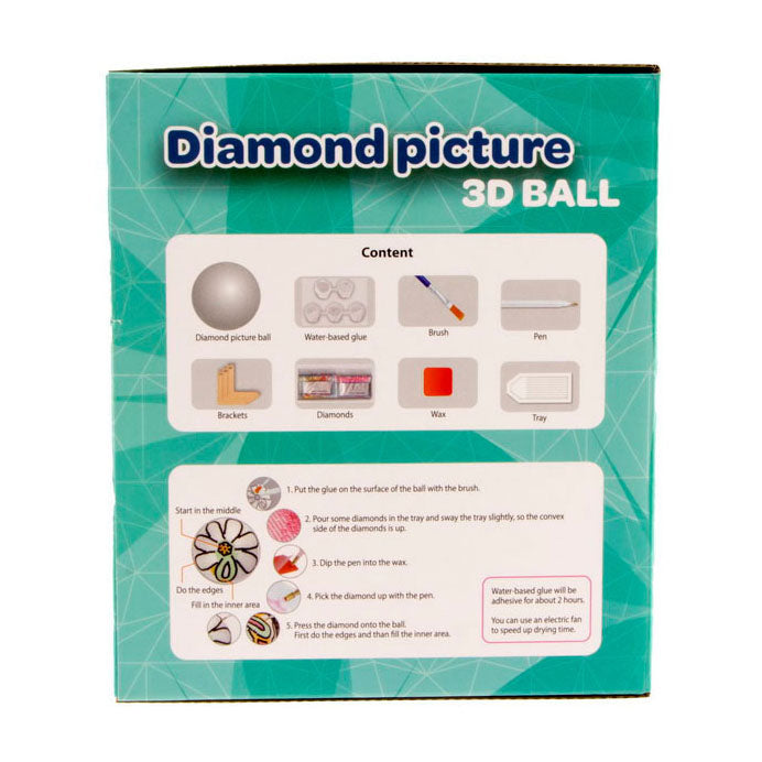 Jono Toys bola 3D para pintar diamantes, 10 cm