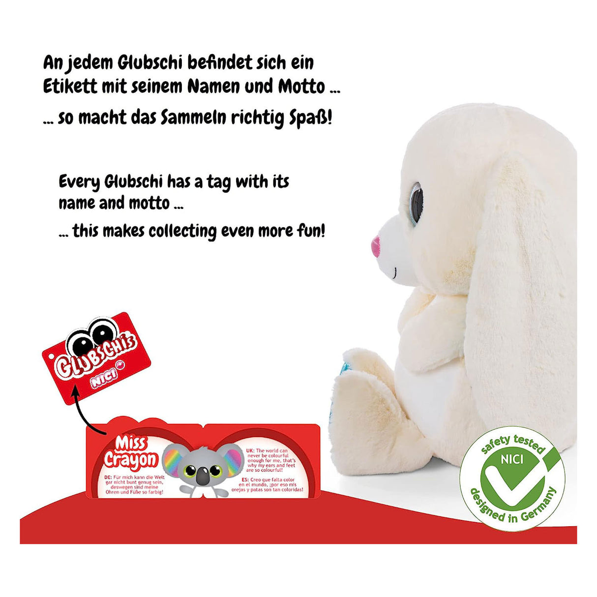 Nici glubschis Pluchen Hug Wolli-Dot, 45cm