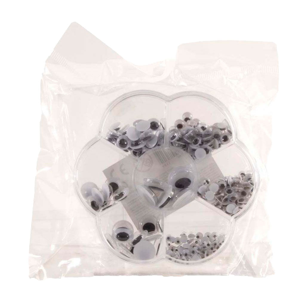 Jono toys googly eyes in storage box