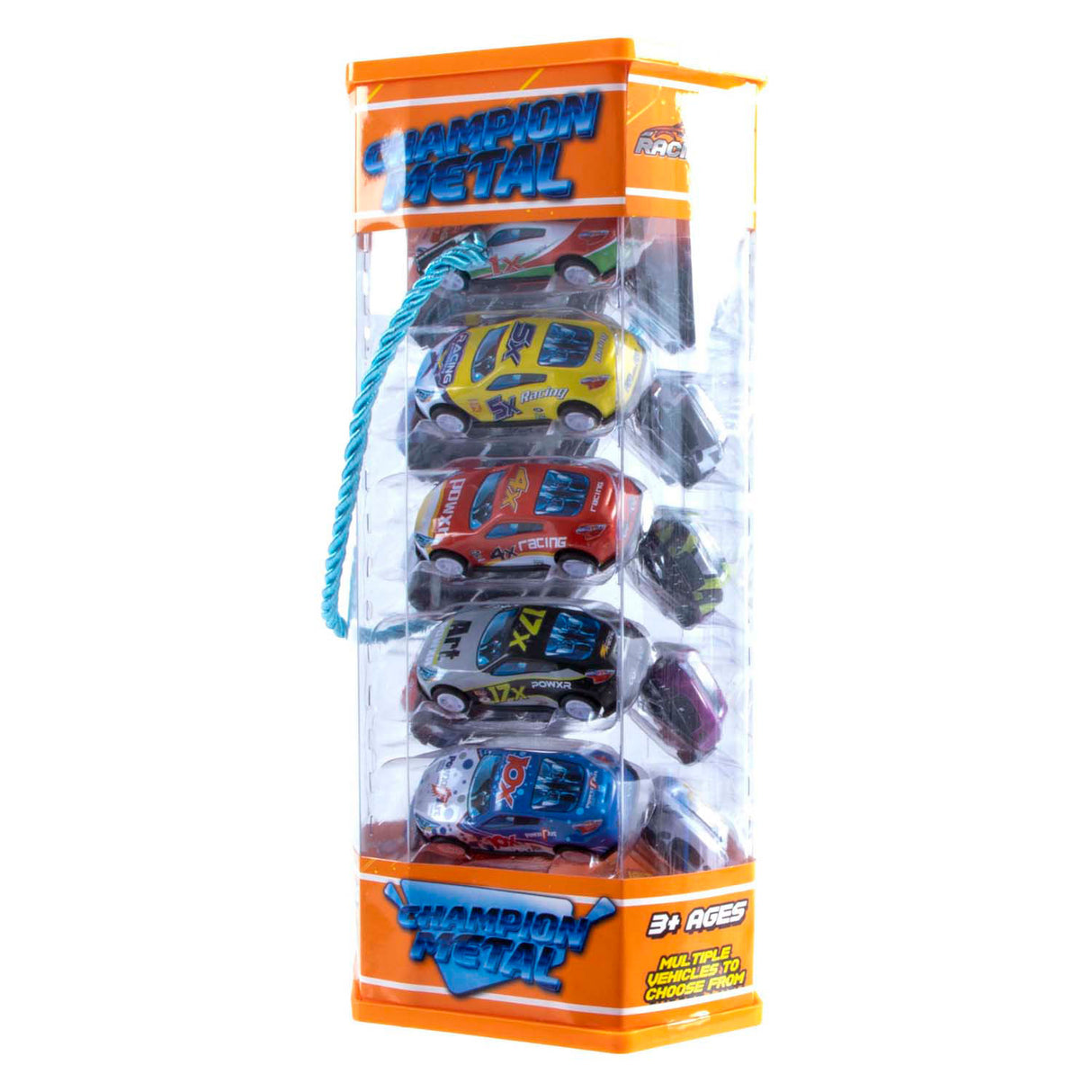 Jono Toys Metal Pull Back Cars in Storage Tower, 15 Cars
