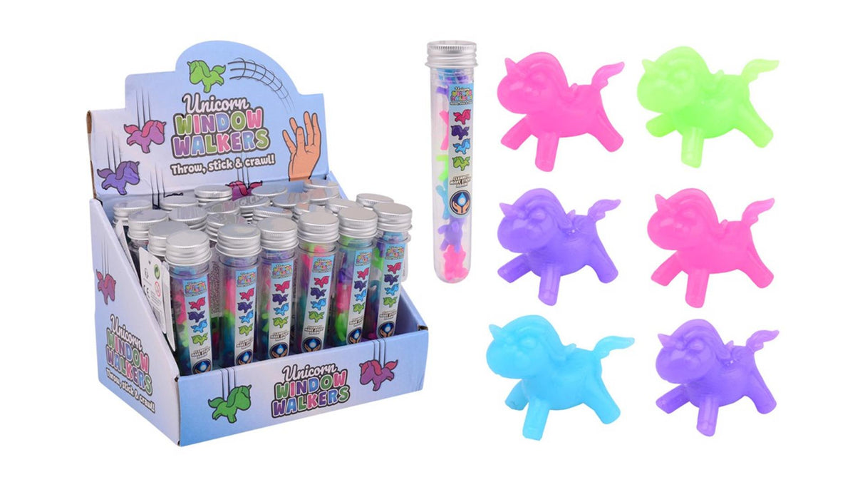 Johntoy sticky unicorn window runners in tube, 6 pcs