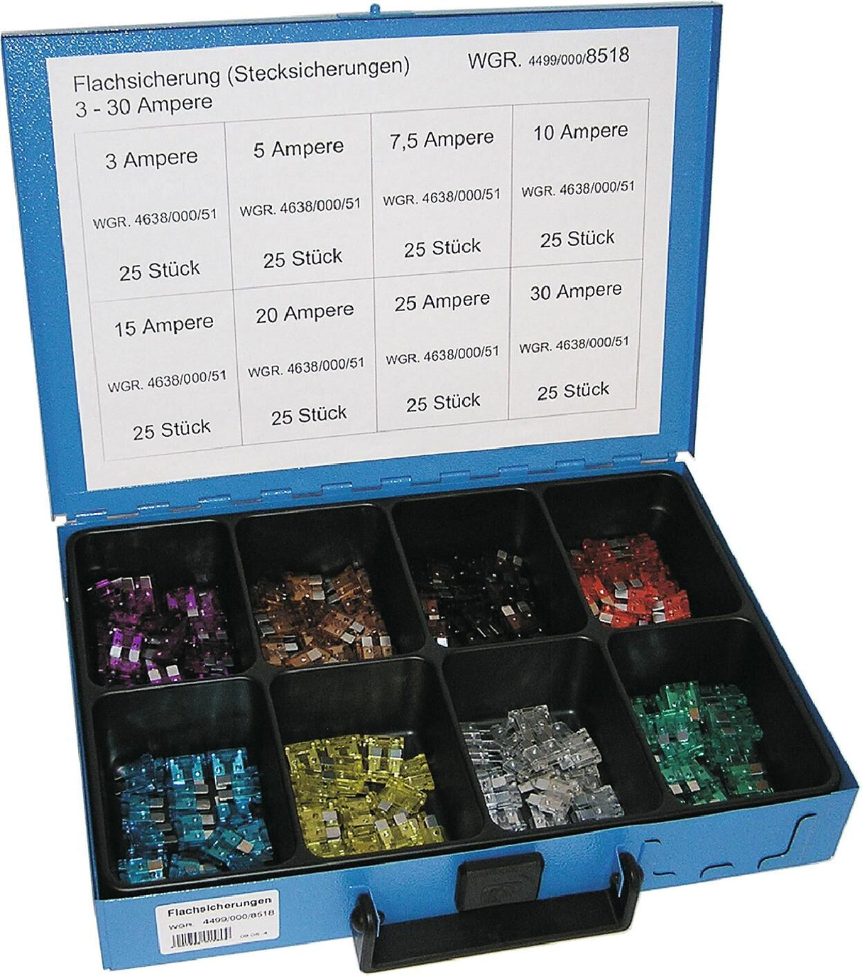 Dresselhaus banana plug fuse assortment 8518 assorted flat fuses 3-30A 8518