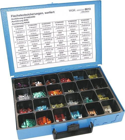 Dresselhaus banana plug fuse assortment 8613 sort. blade fuses. Design.stand.mini.maxi