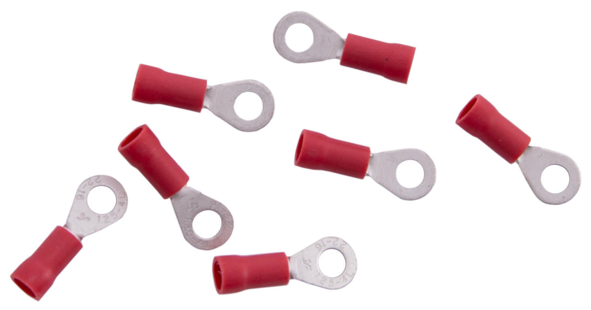 Dresselhaus ring connectors ring tongue, 4mm, insulat red 0.25 - 1.0 qmm