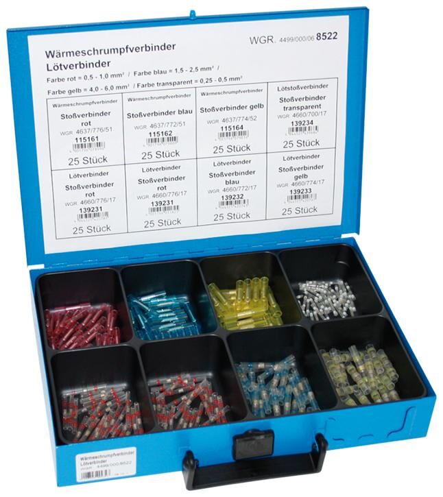 Dresselhaus range of shrink connectors sort.waermeschrumpfverb. soldering, sort.