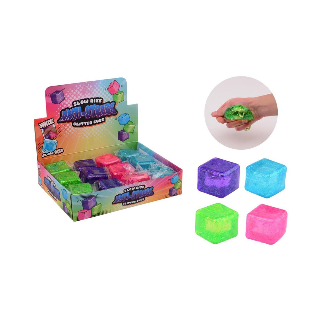 Duckiez slow rise anti-stress cube with glitter