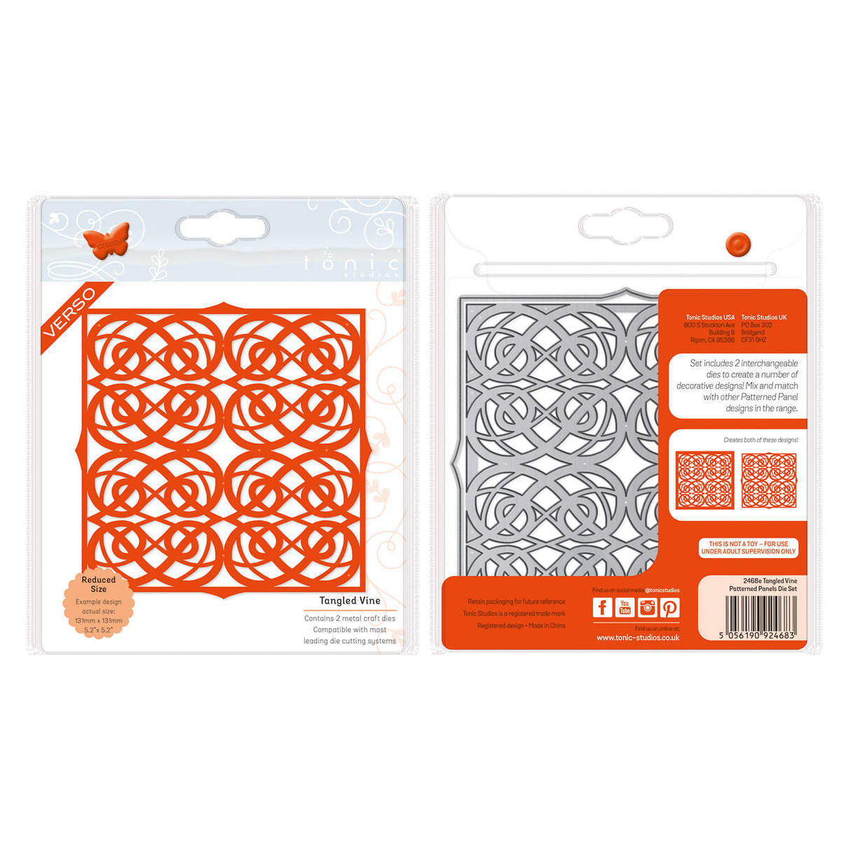 Tonic studios • die set patterned panels tangled vine