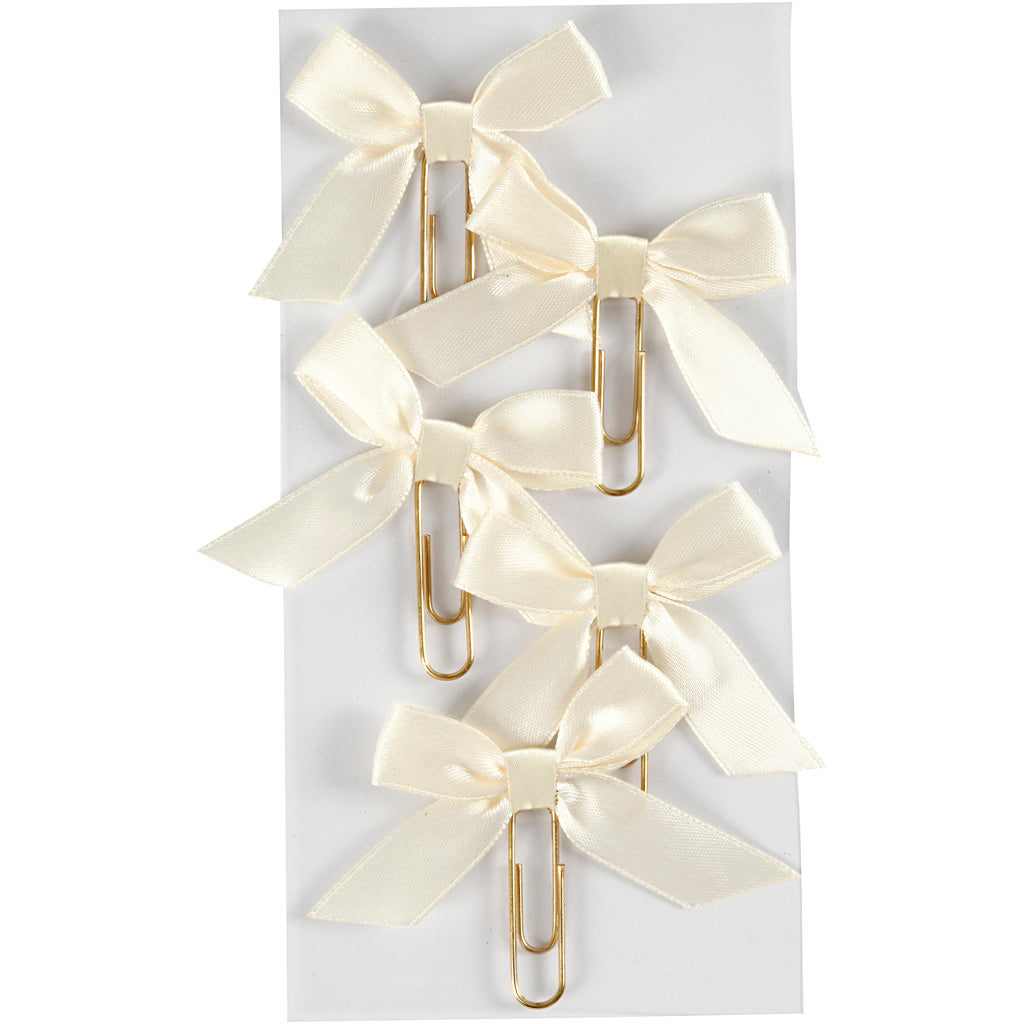 Creativ company paperclips, size 40x70 mm, off-white, 5 pieces in a box