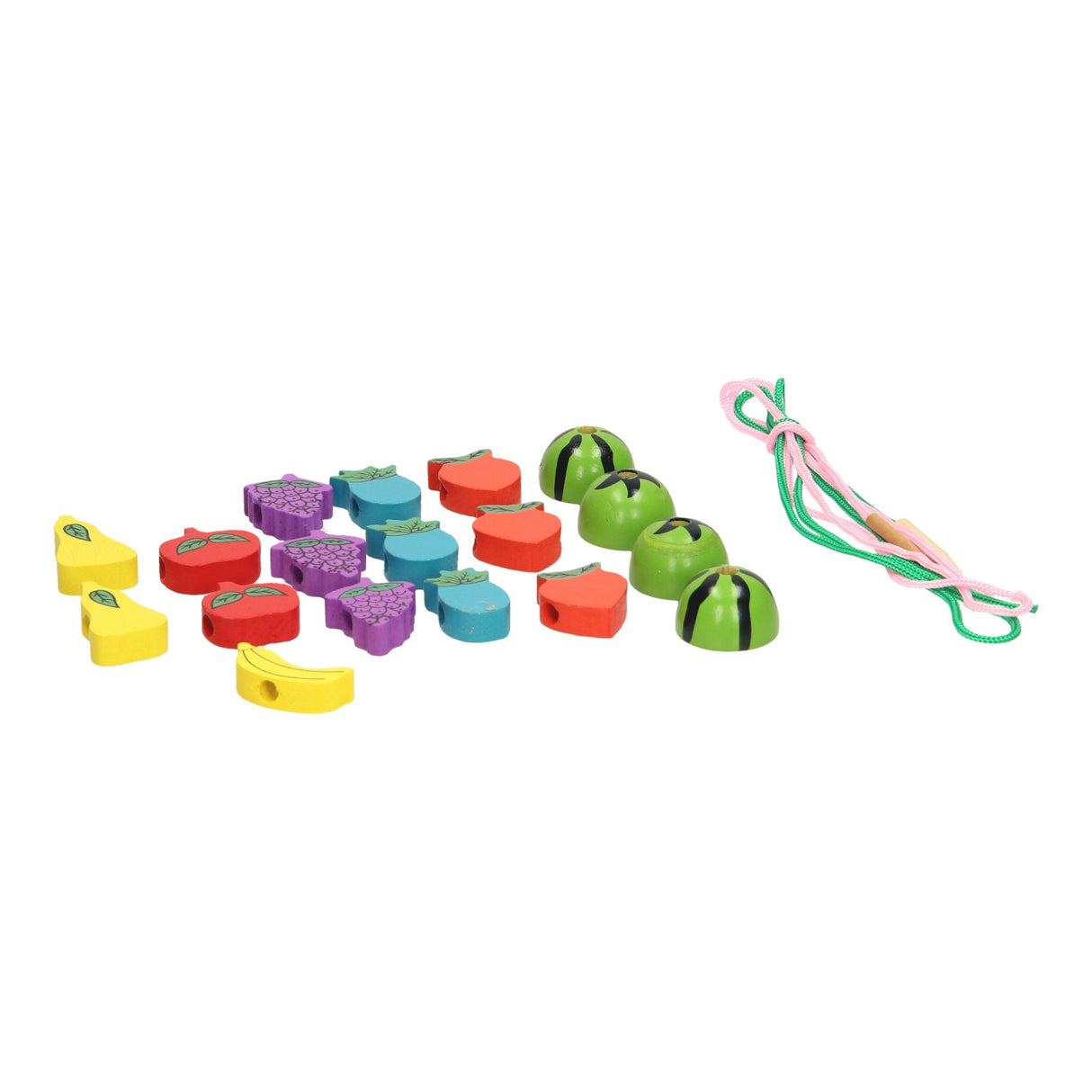 Playwood Wooden Stringing Beads in Pot Fruit