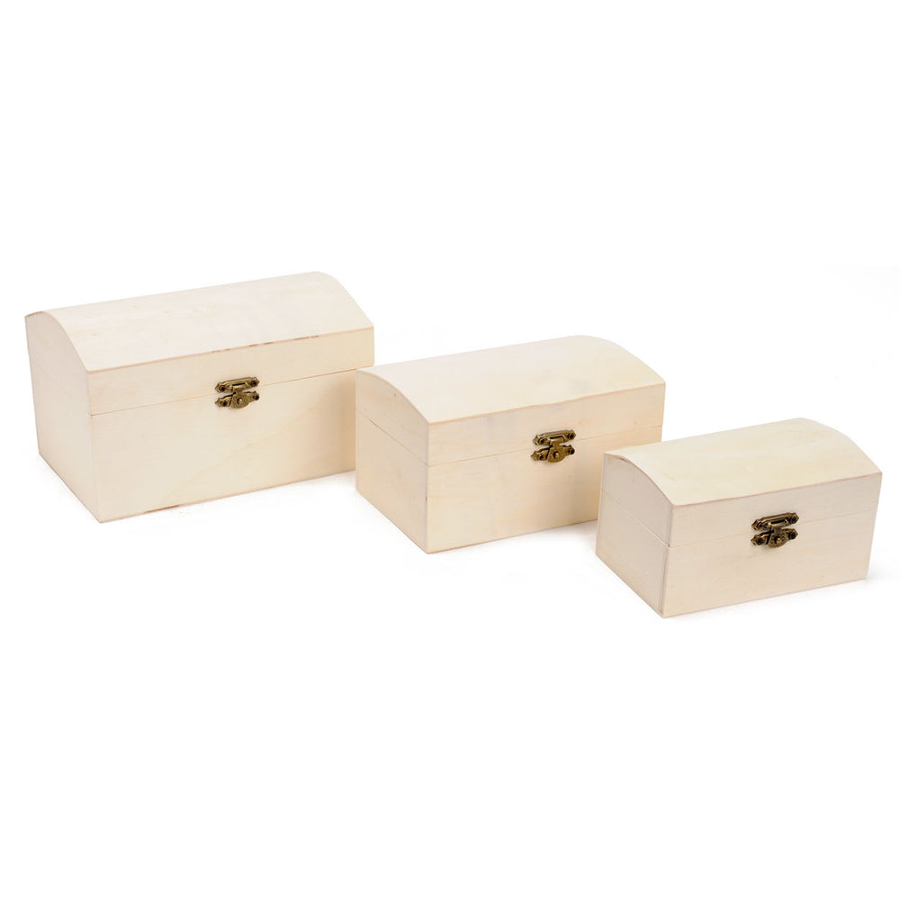 Decorate your own Wooden Treasure Chest, 3 pcs.