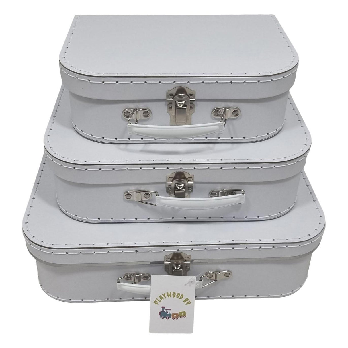 Playwood kartonový kufr se set bílý, 3.
