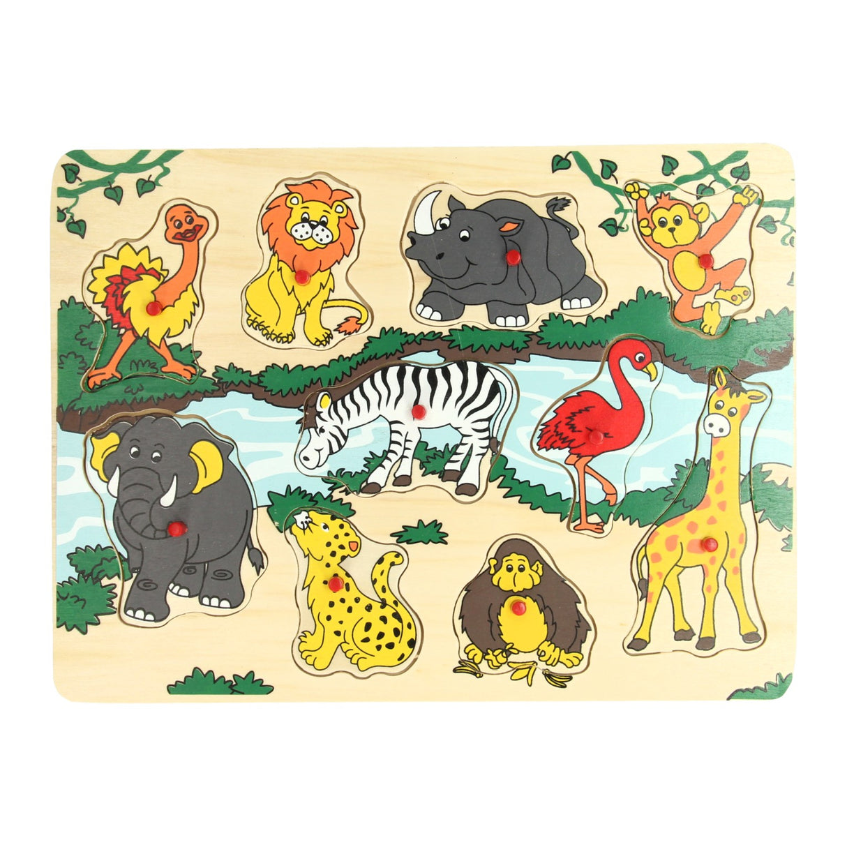 Fa ménes puzzle vadállatok, 10 db.