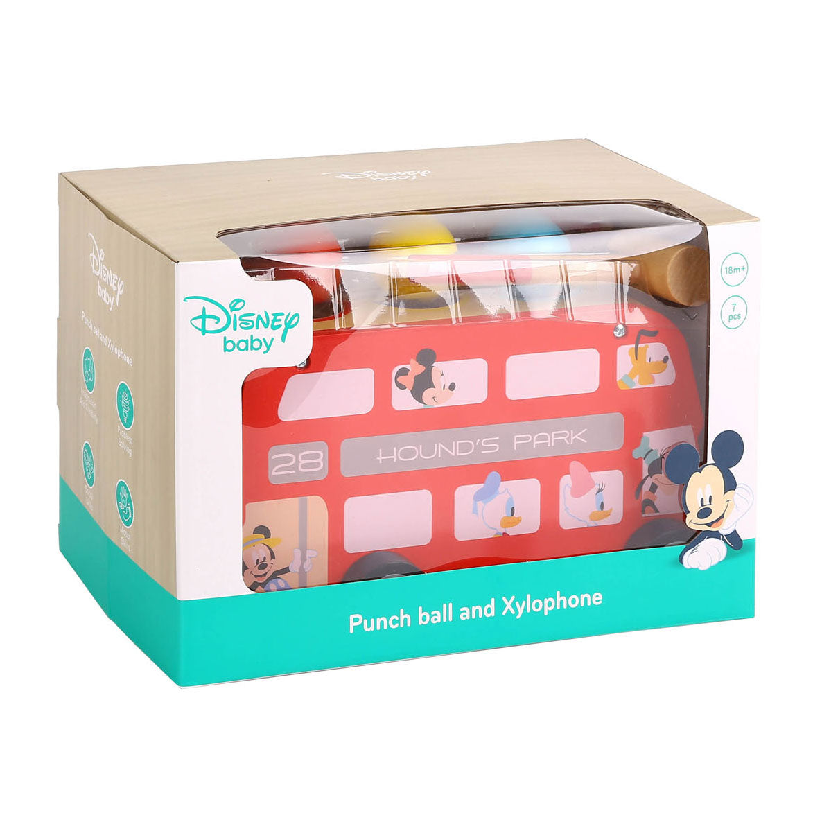 Drewniany drewniany bank i ksylofon myszy Disneya