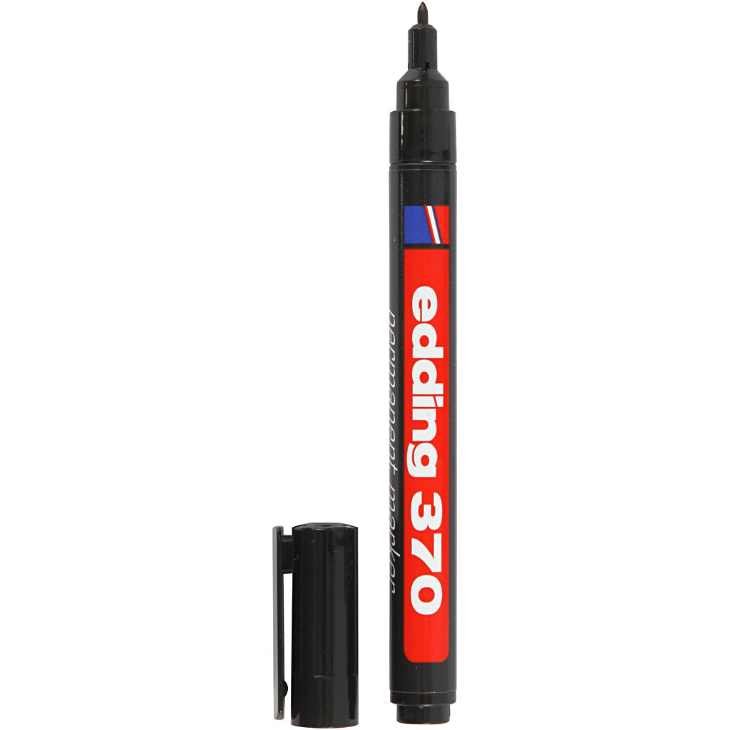 Edding 370 marker, line width 1 mm, black, 1 piece