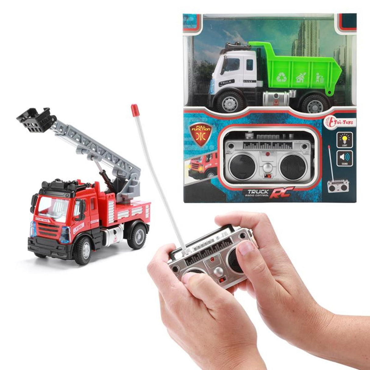 Toi-toys toi toys mini vuilniswagen brandweer rc