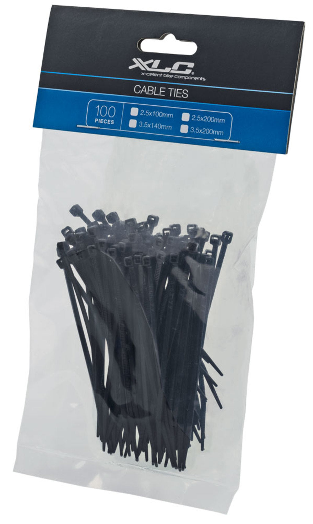 Xlc cable ties 2.5x100 black bag of 100