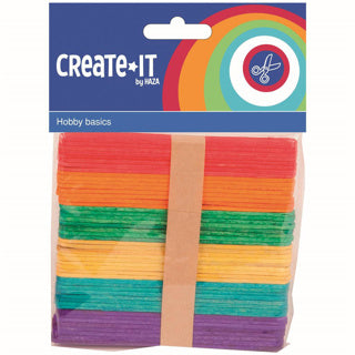 Haza create it wooden ice cream sticks 50 pieces multicolor