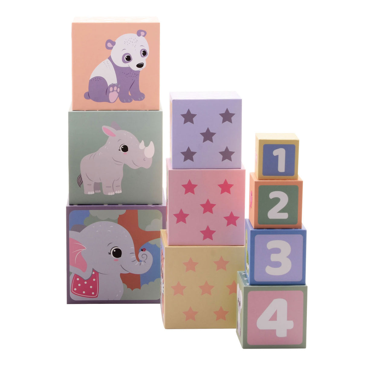 Joueco Stacking blockerar vilda djur, 10dlg.