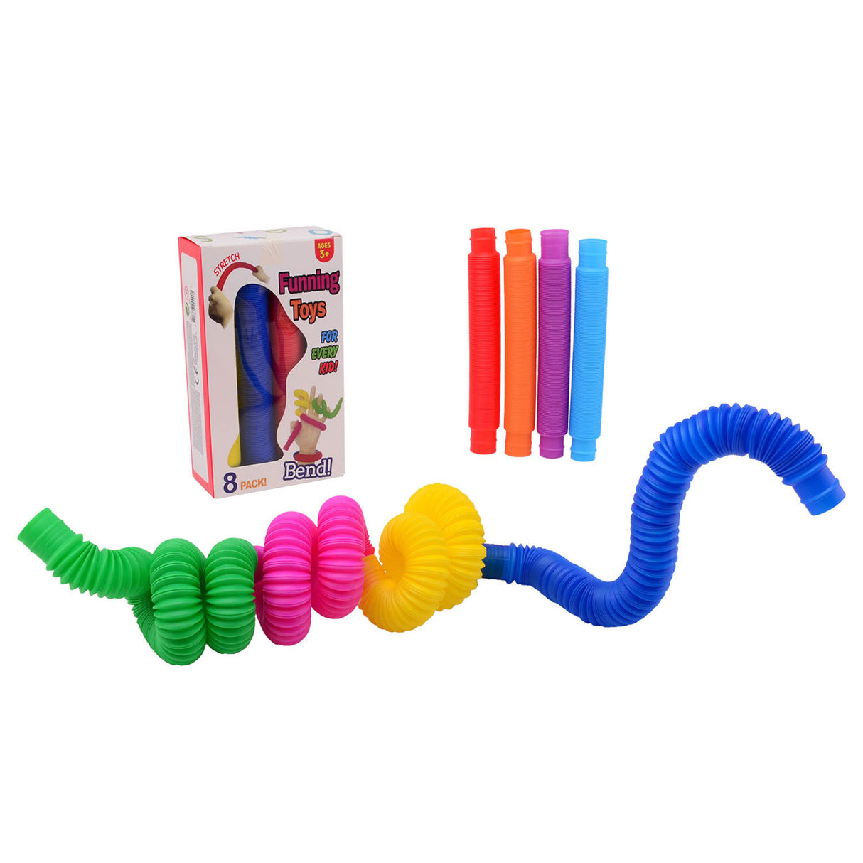 Fidget Tubes in Box, 8 pcs.