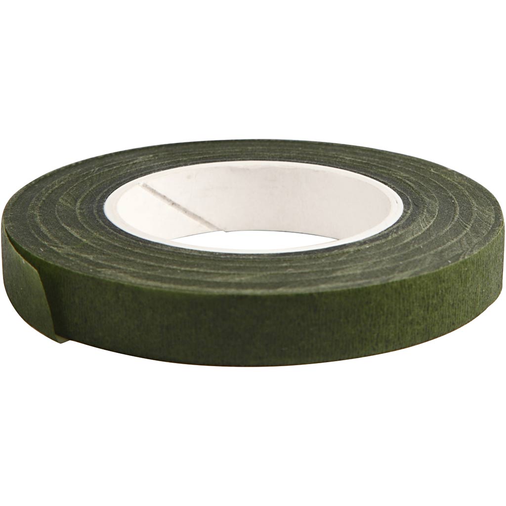 Creativ company floral tape, w: 12 mm, dark green, 27 m 1 roll