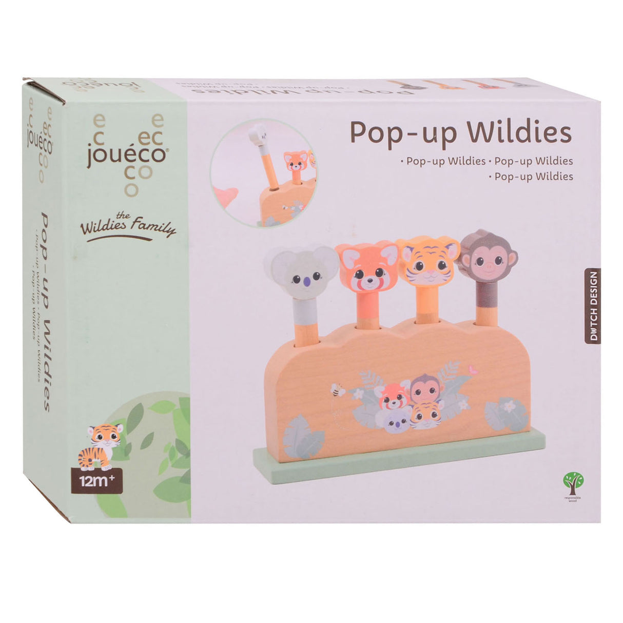 Joueco the wildies wooden pop-up wildies