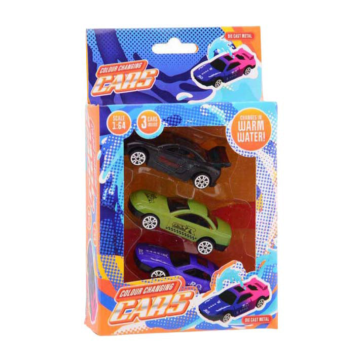 Johntoy Color Changing Die-Cast Racenauto, 3st.