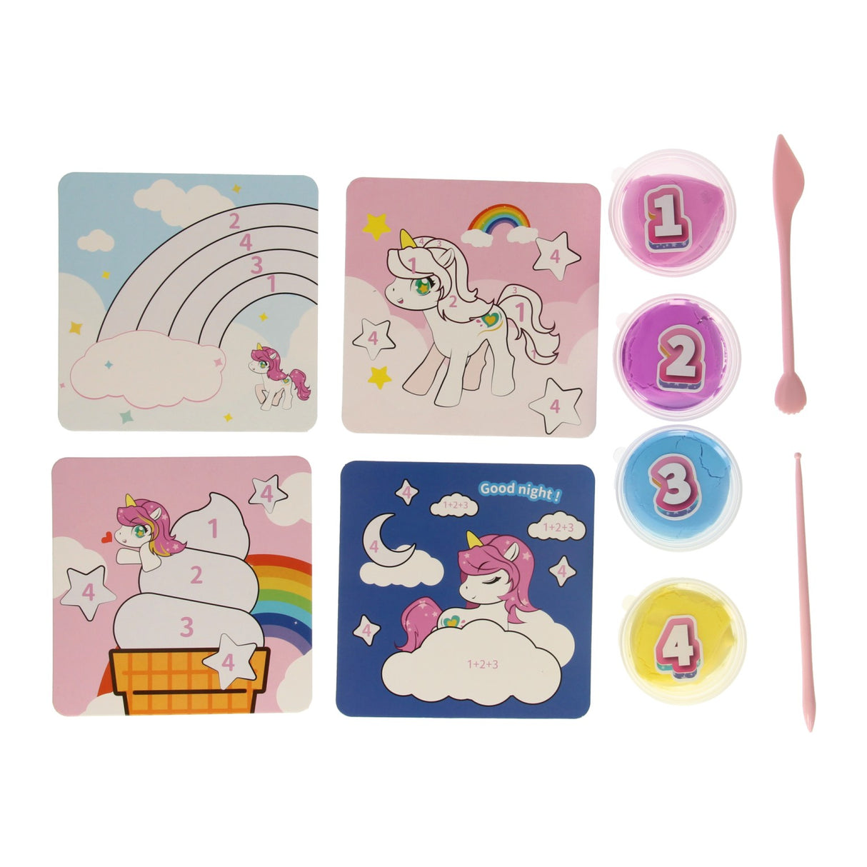 Johntoy barvení s tmelem na číslo jednorožce