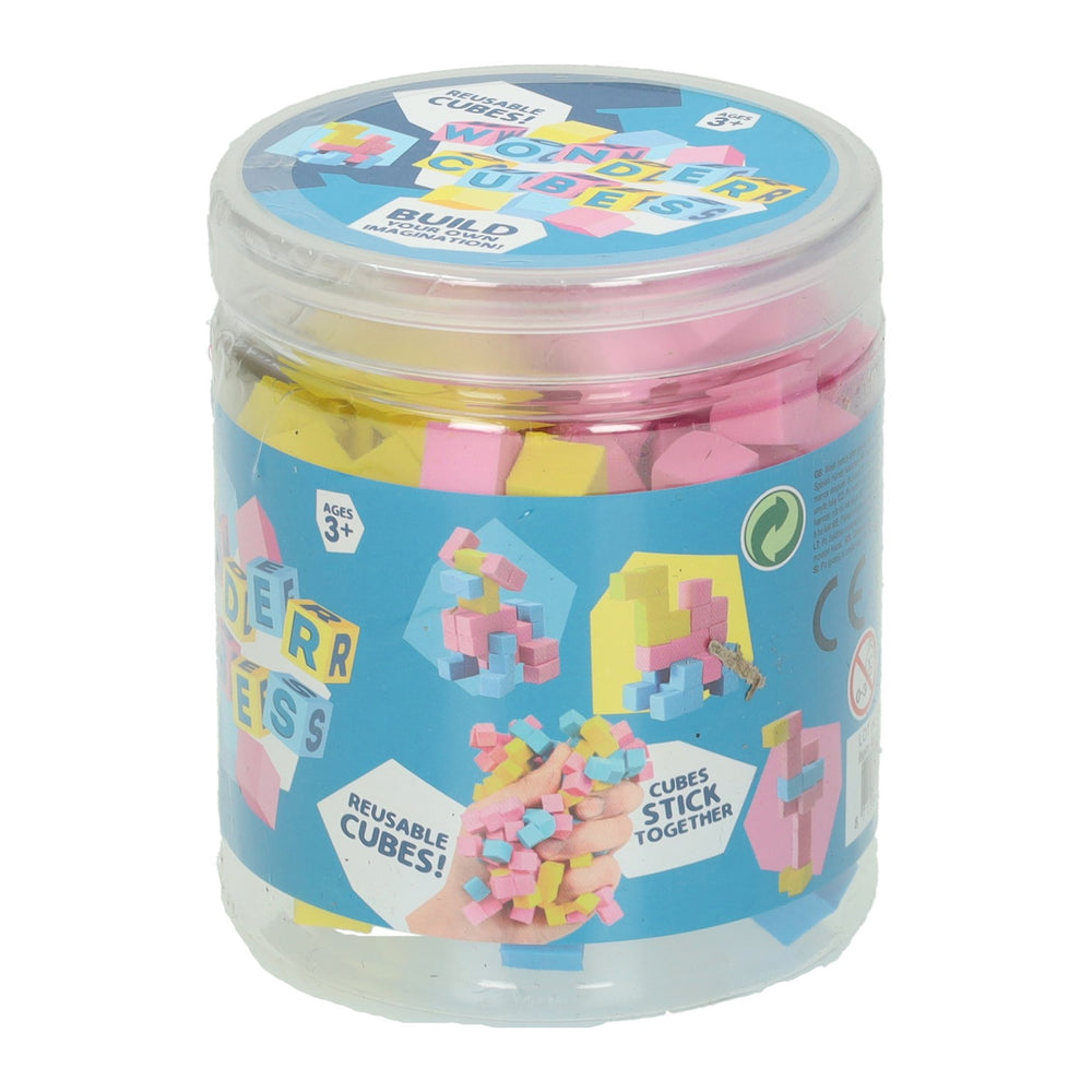 Johntoy self-adhesive reusable magic building blocks in storage box
