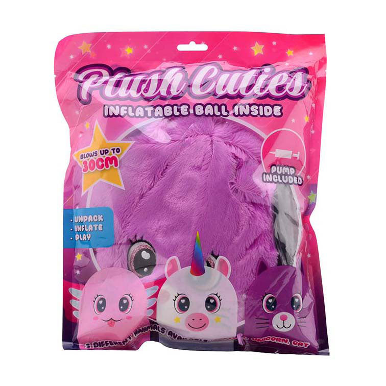 Johntoy Inflable Plush Cuddly Cutie con bomba, 30 cm