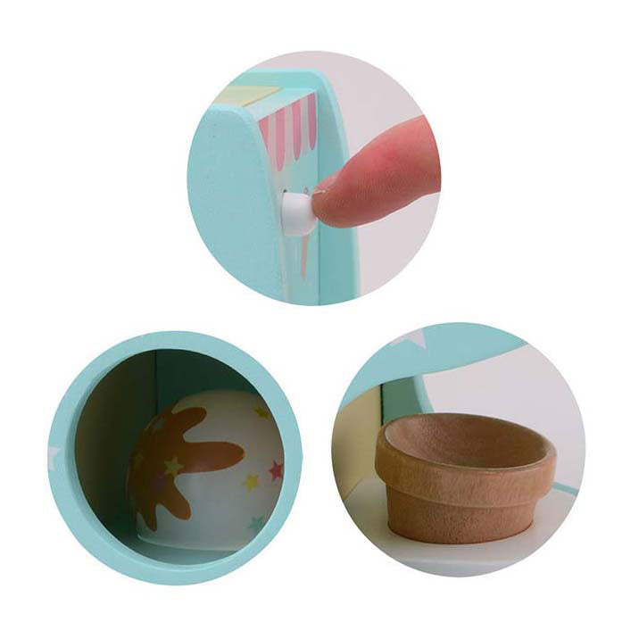 Joueco wooden ice cream maker with ice cream spheres, 6 pcs.