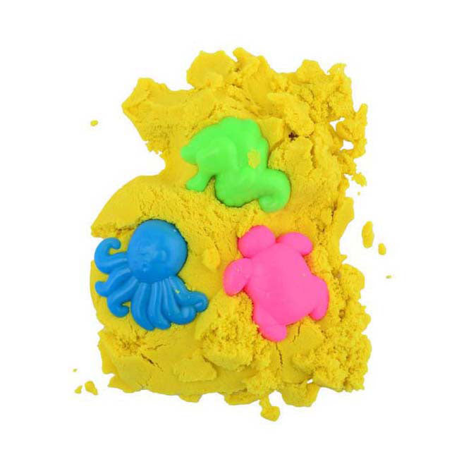 Johntoy bag of colored magic sand with 3 shapes, 150gr.