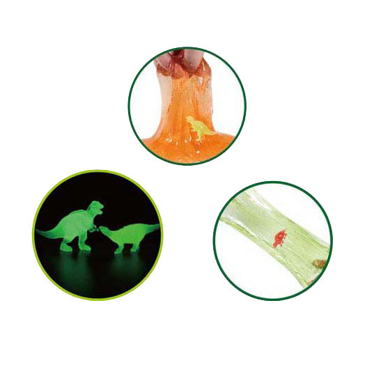 Johntoy dino world - 3 slime eggs with glow-in-the-dark dino