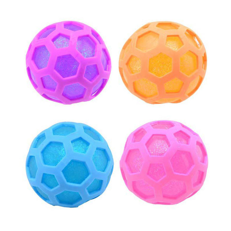Johntoy glitter squeeze hexagon ball